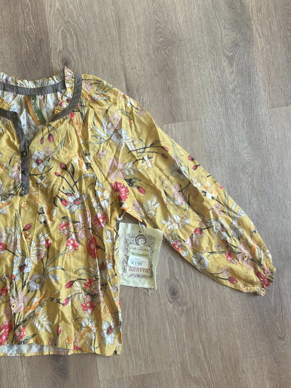 NWT Aratta Silent Journey Boho-Chic Blouse Women's Medium Anthropology Brand - Picture 3 of 11